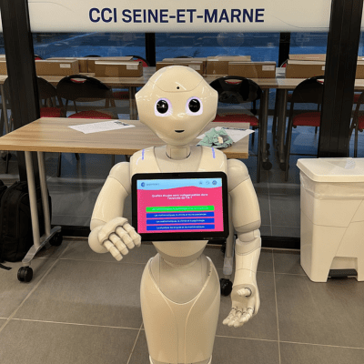 Pepper a captivé les étudiants avec un quiz interactif sur la robotique et l'IA.
